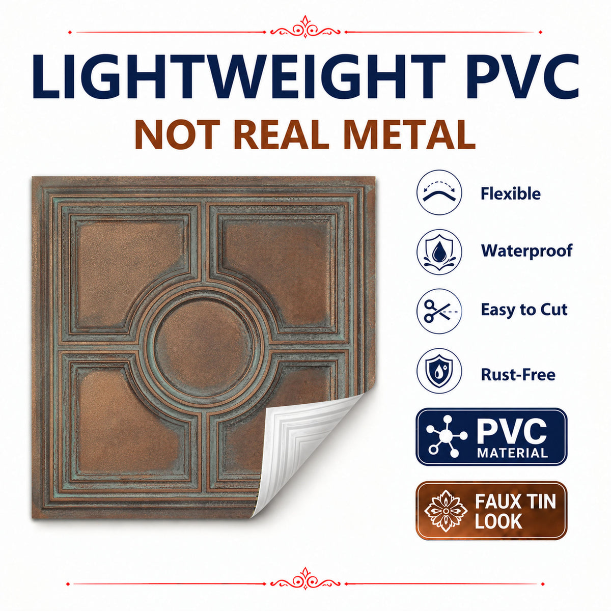 PAINTSDECOR PL37 Weathered copper ceiling tiles