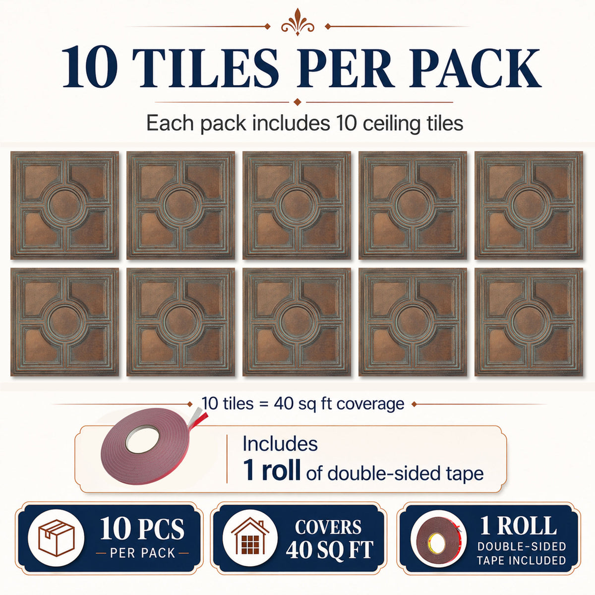 PAINTSDECOR PL37 Weathered copper ceiling tiles