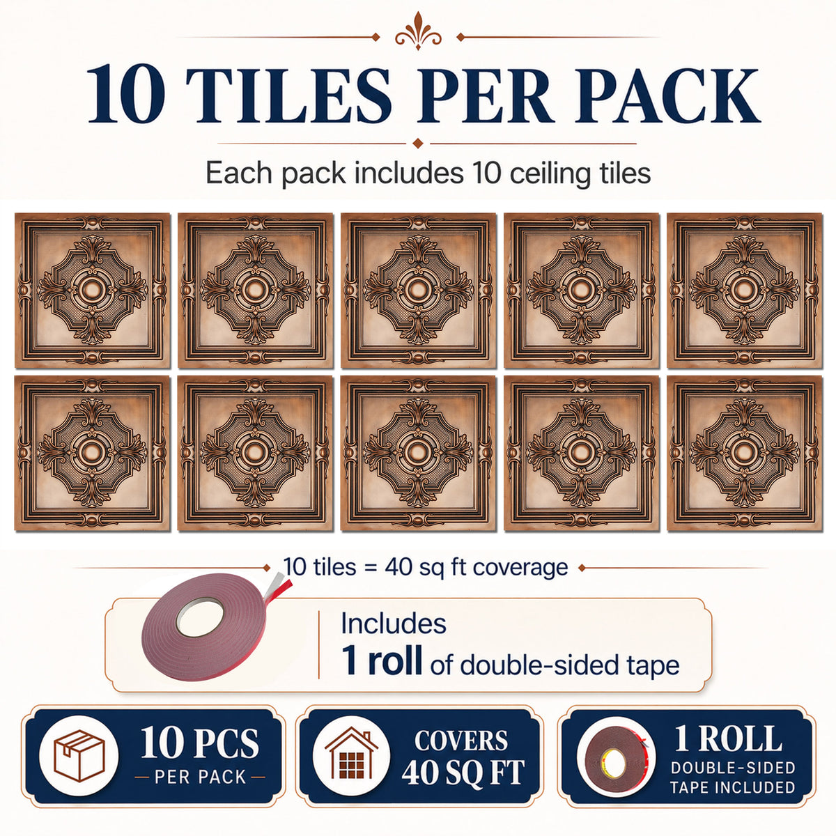 PAINTSDECOR PL38 Aged copper ceiling tiles