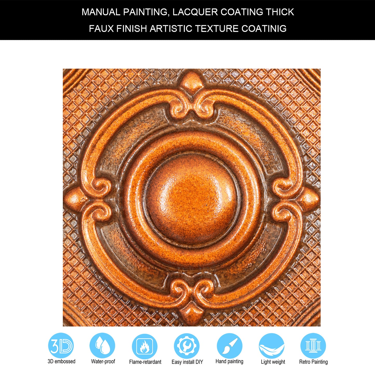 10tiles/lot Tin Ceiling Tiles for Book Cafés, Literary Stores and Creative Cultural Spaces PL38