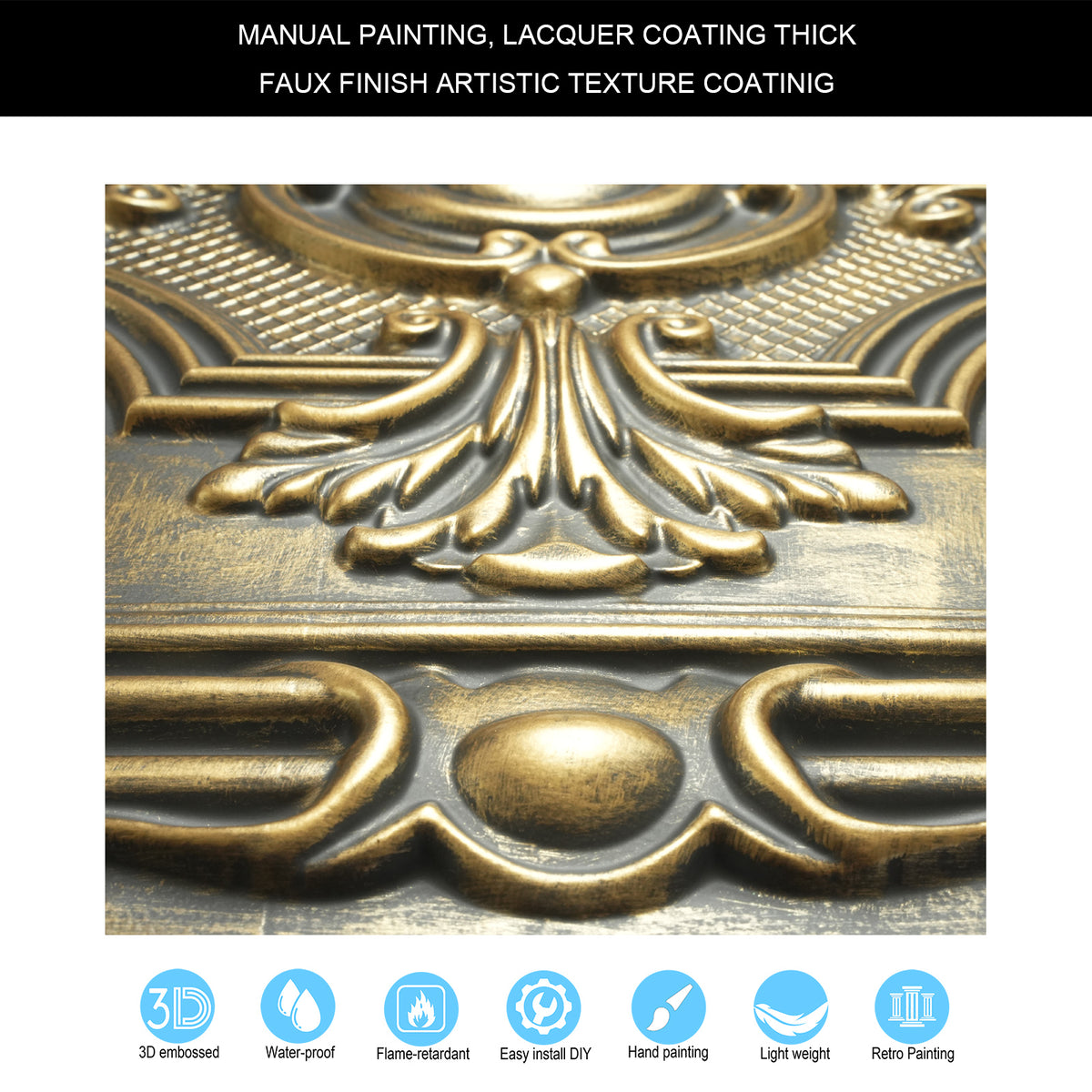 PAINTSDECOR PL38 Ancient gold ceiling tiles
