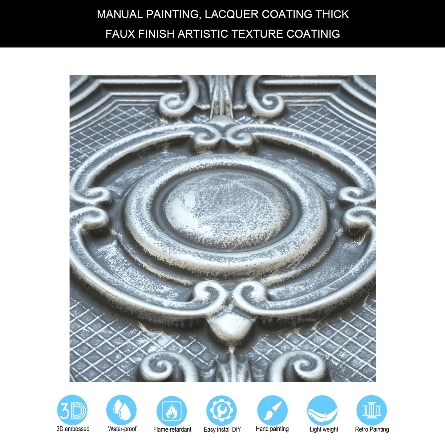 10tiles/lot Glue-Up Ceiling Tiles for Kitchen Renovations, Coffee Shops and Light-Luxury Spaces PL38