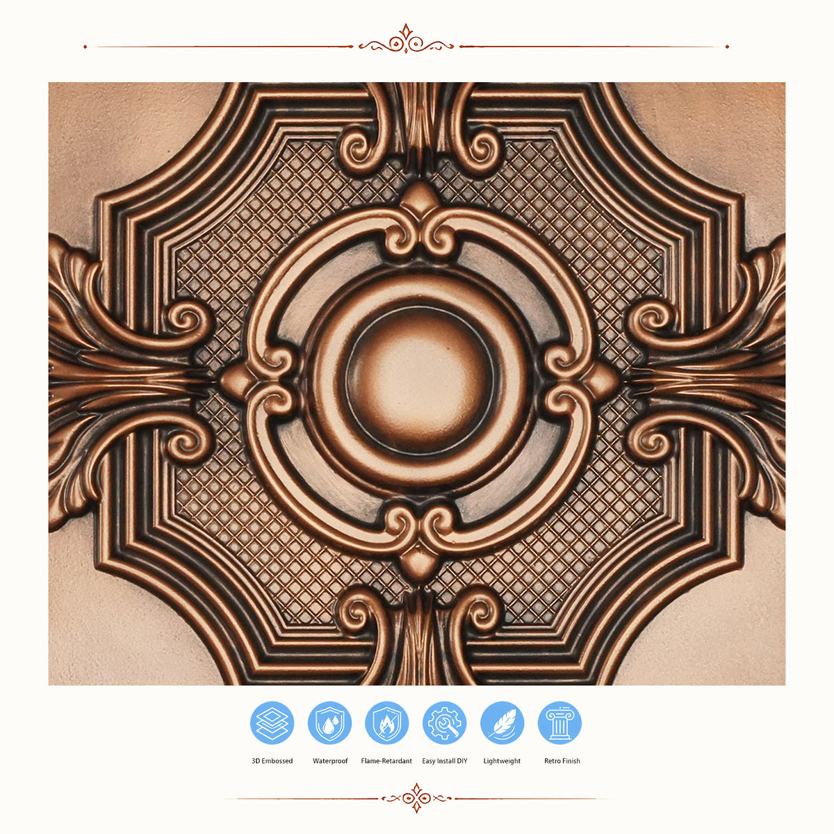PAINTSDECOR PL38 Aged copper ceiling tiles