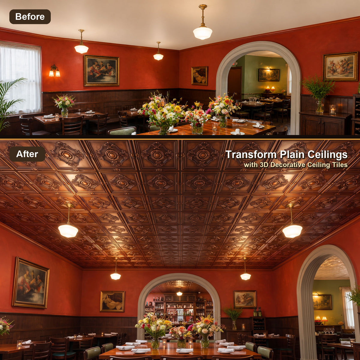 PAINTSDECOR PL38 Aged copper ceiling tiles