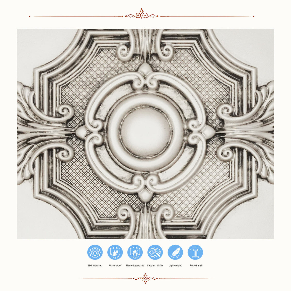 PAINTSDECOR PL38 Aged white ceiling tiles