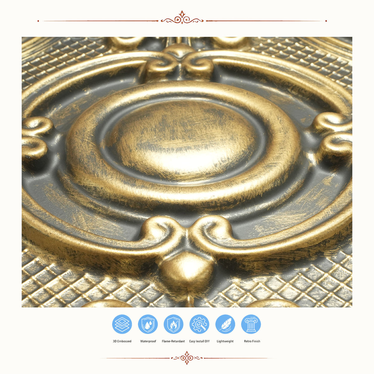 PAINTSDECOR PL38 Ancient gold ceiling tiles