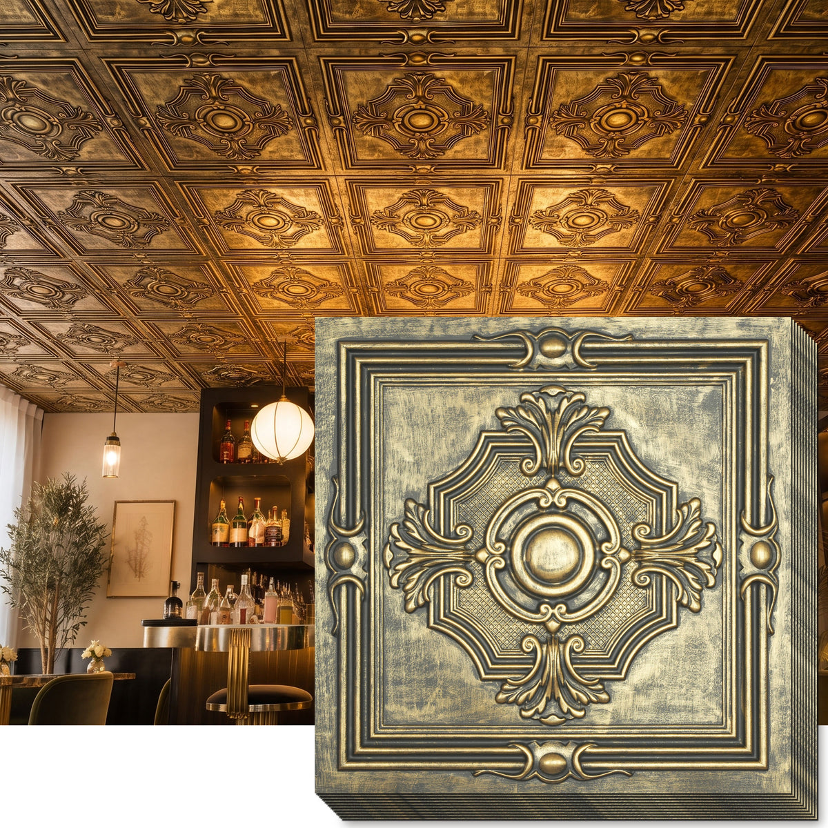 PAINTSDECOR PL38 Ancient gold ceiling tiles