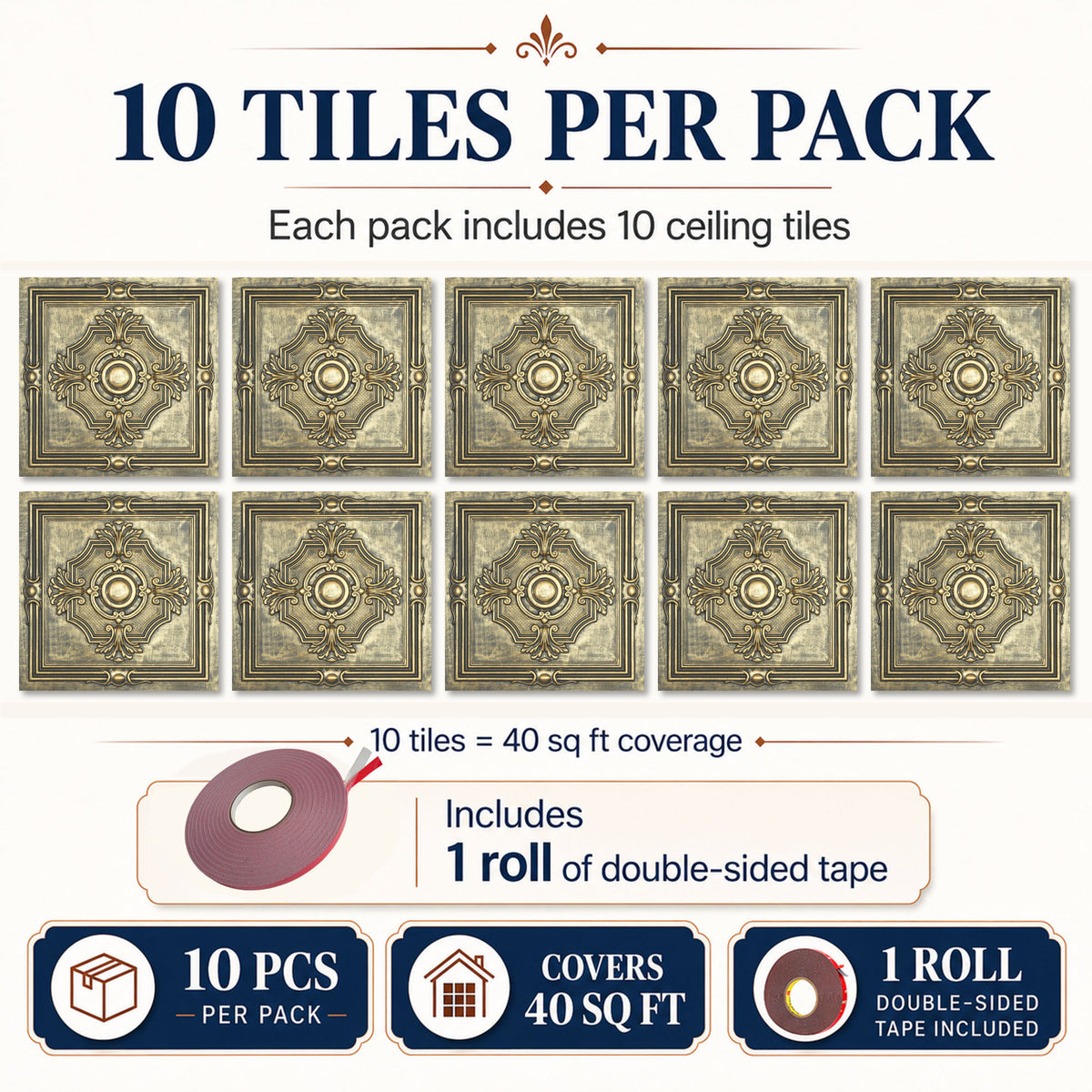 PAINTSDECOR PL38 Ancient gold ceiling tiles