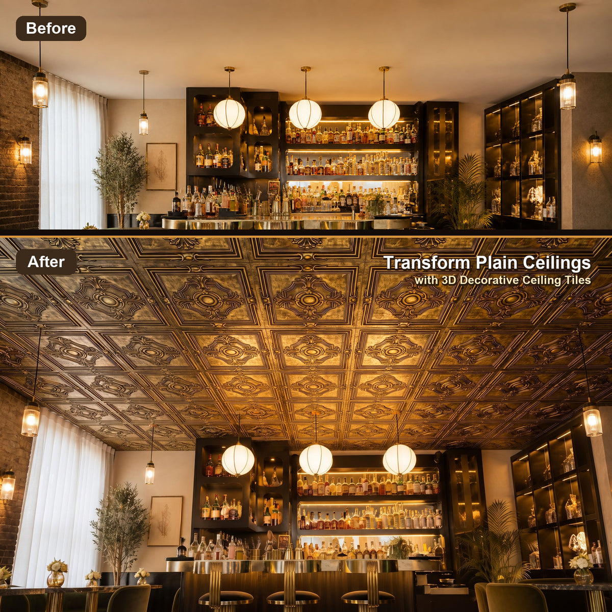 PAINTSDECOR PL38 Ancient gold ceiling tiles