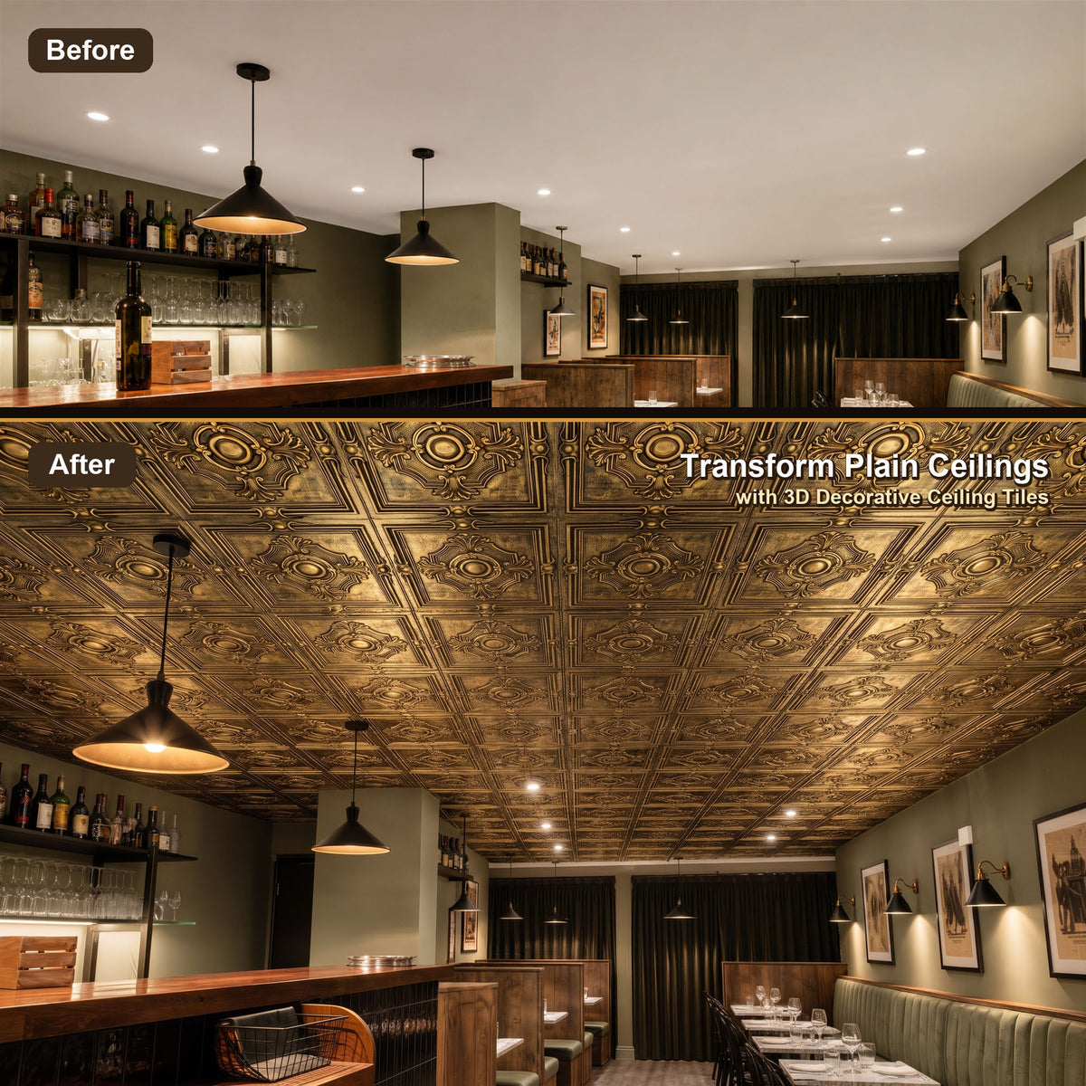 PAINTSDECOR PL38 Ancient gold ceiling tiles