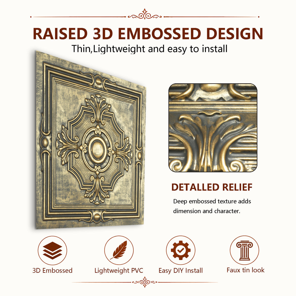 PAINTSDECOR PL38 Ancient gold ceiling tiles