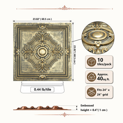 PAINTSDECOR PL38 Ancient gold ceiling tiles
