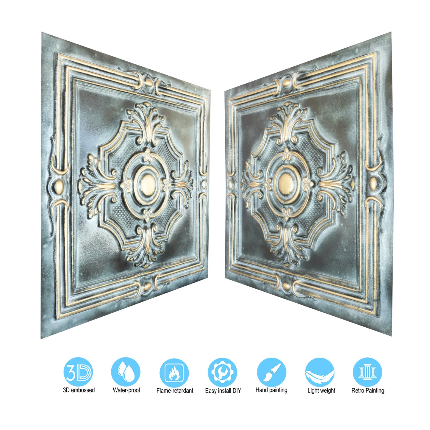 10tiles/lot Embossing Ceiling Tiles for Boutique Restaurants, Premium Lounges and Luxury Hotels PL38