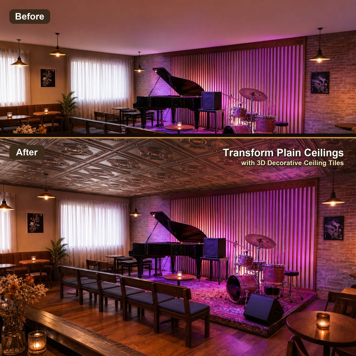 PAINTSDECOR PL38 Blackened Copper ceiling tiles