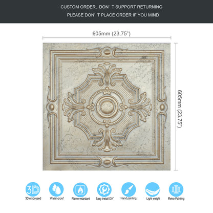 10tiles/lot Decorative PVC Panels for Kitchens, Offices, Living Rooms and Light-Luxury Spaces PL38