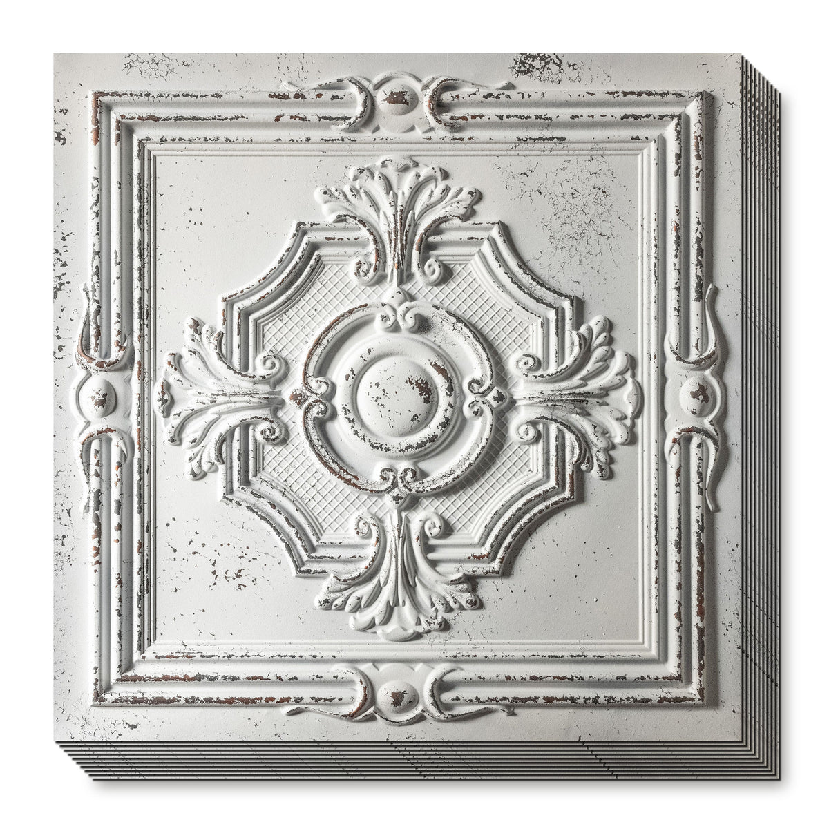 PAINTSDECOR PL38 Distress crack white black ceiling tiles