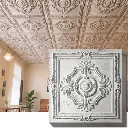 PAINTSDECOR PL38 Distress crack white black ceiling tiles
