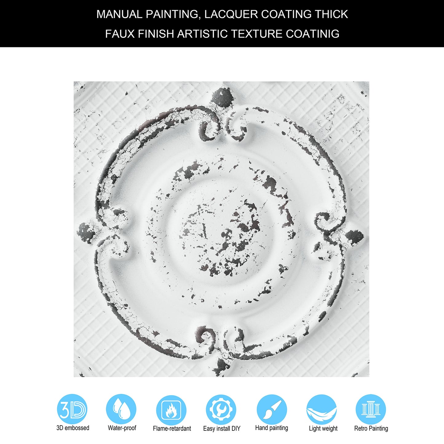 10tiles/lot Decorative PVC Panels for Kitchens, Offices, Living Rooms and Light-Luxury Spaces PL38