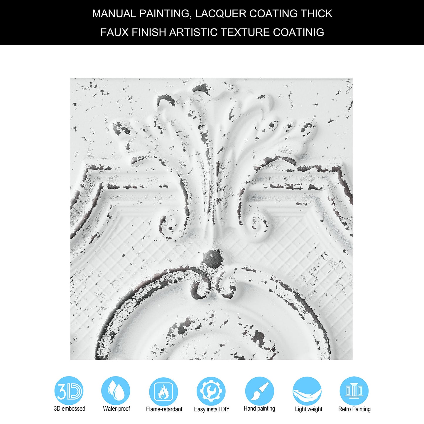 10tiles/lot Decorative PVC Panels for Kitchens, Offices, Living Rooms and Light-Luxury Spaces PL38