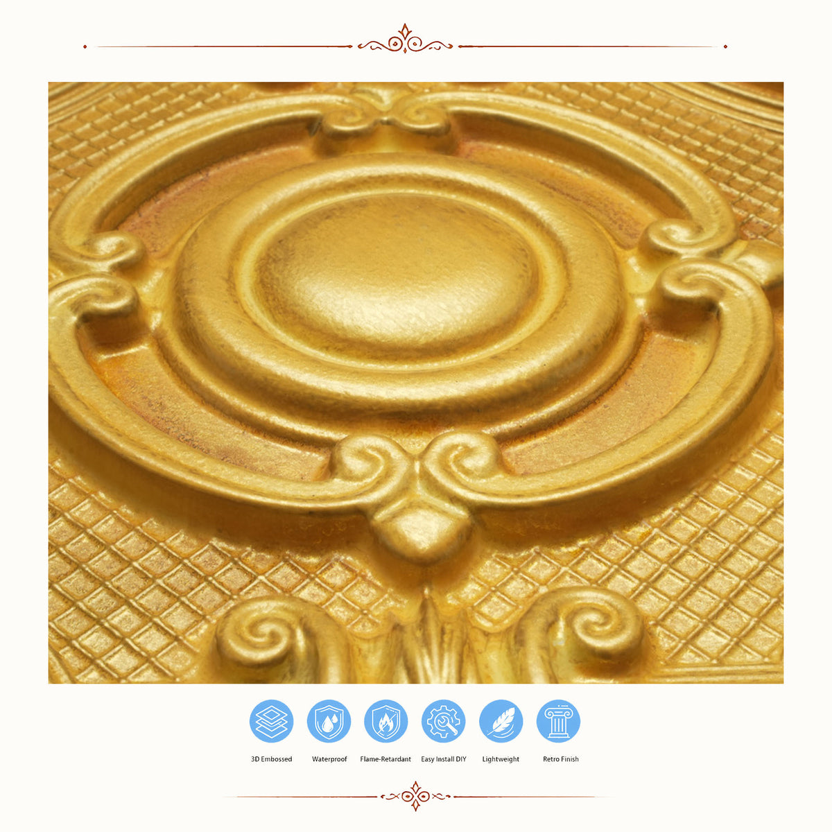 PAINTSDECOR PL38 Golden ceiling tiles