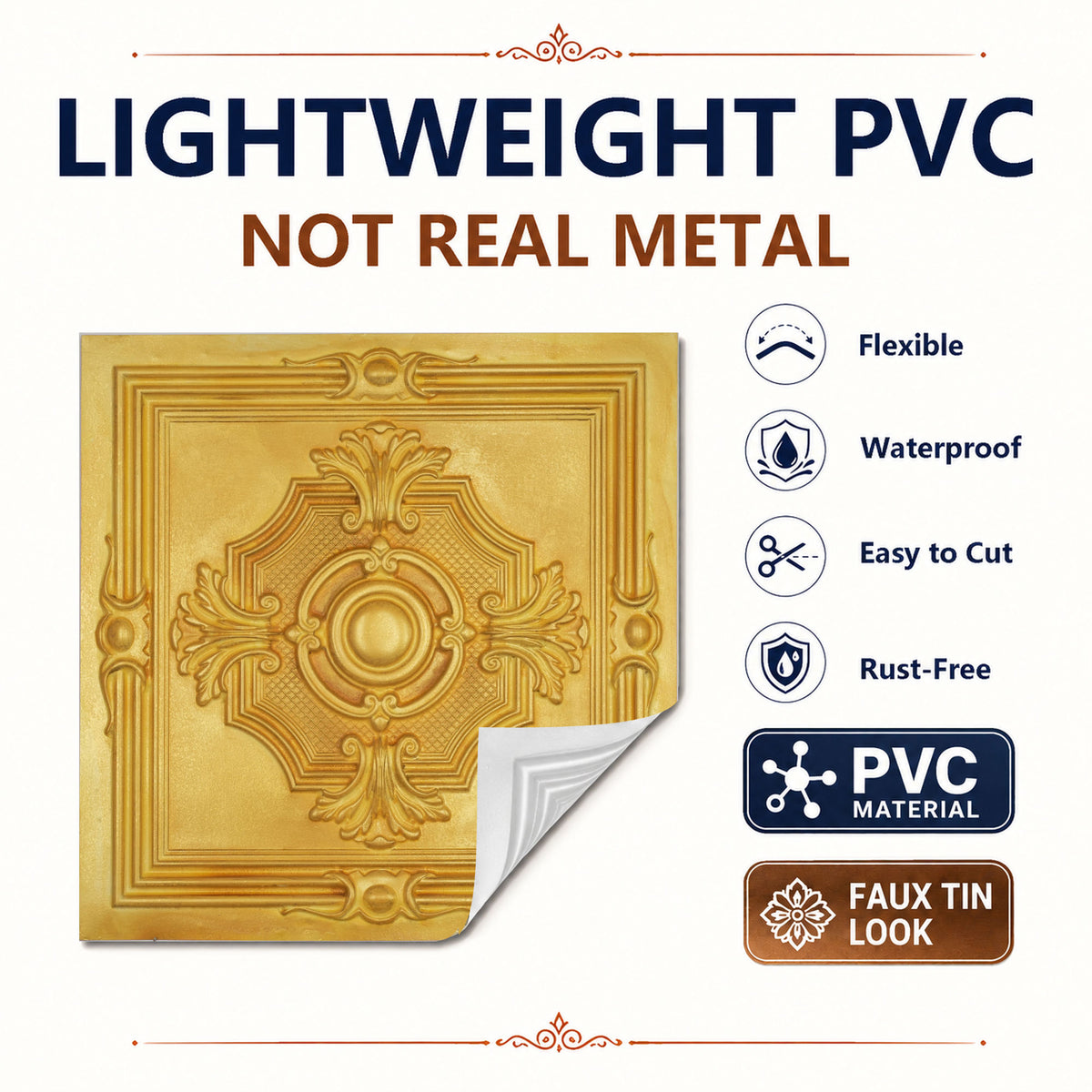 PAINTSDECOR PL38 Golden ceiling tiles