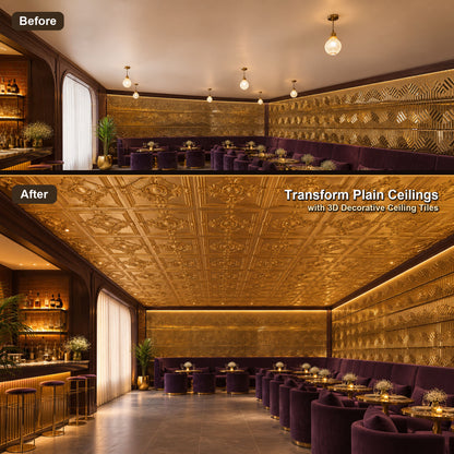 PAINTSDECOR PL38 Golden ceiling tiles