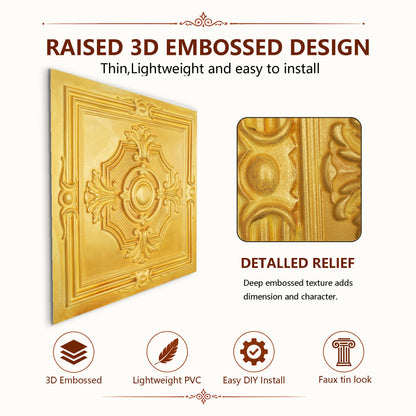 PAINTSDECOR PL38 Golden ceiling tiles