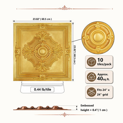 PAINTSDECOR PL38 Golden ceiling tiles
