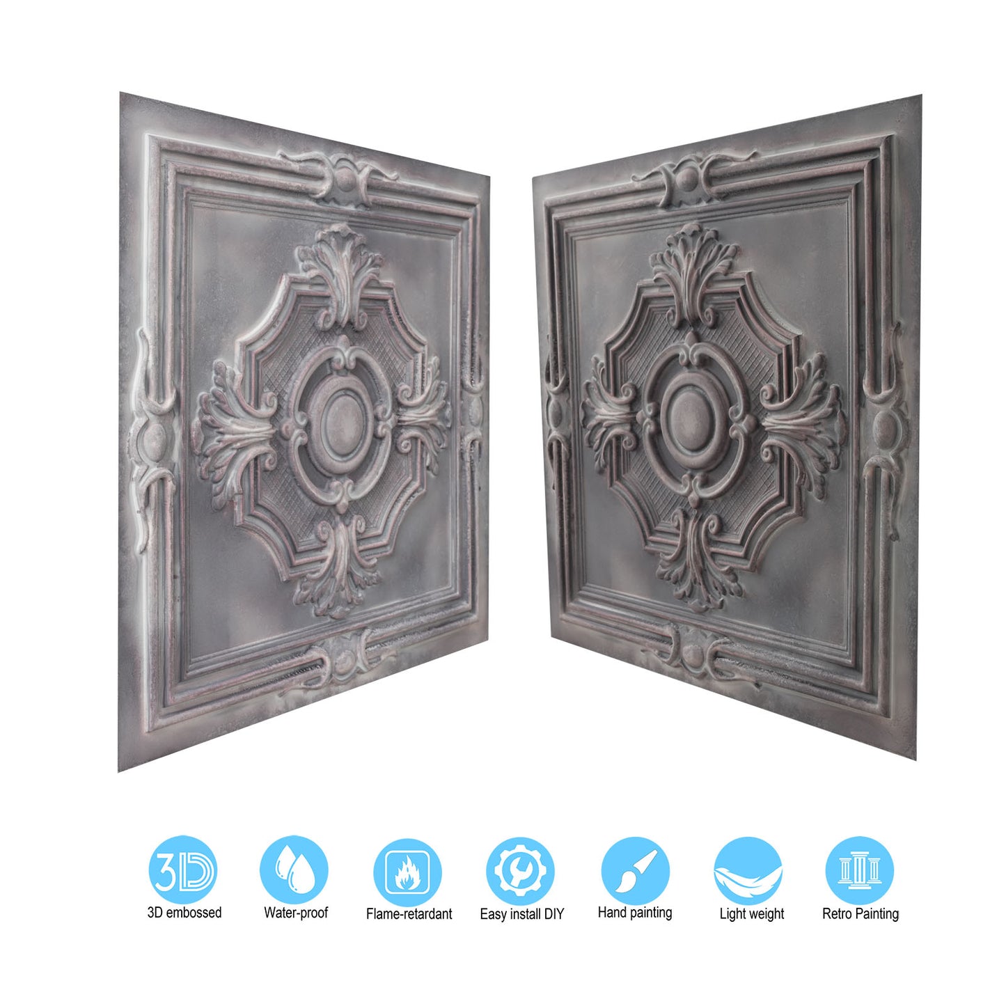 10tiles/lot Glue-Up Ceiling Tiles for Kitchen Renovations, Coffee Shops and Light-Luxury Spaces PL38