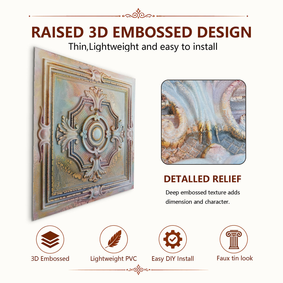 PAINTSDECOR PL38 Old World Fresco ceiling tiles