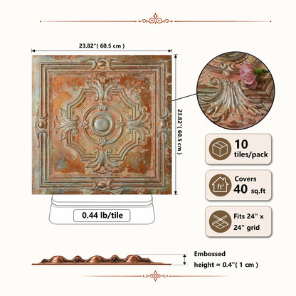 PAINTSDECOR PL38 Palazzo Clay ceiling tiles