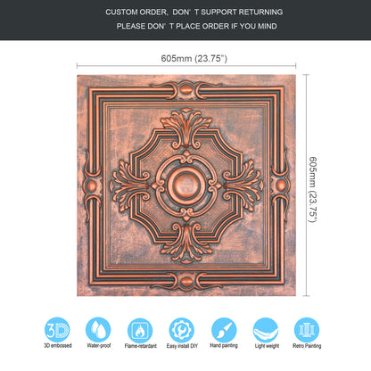 10tiles/lot Tin Ceiling Tiles for Book Cafés, Literary Stores and Creative Cultural Spaces PL38