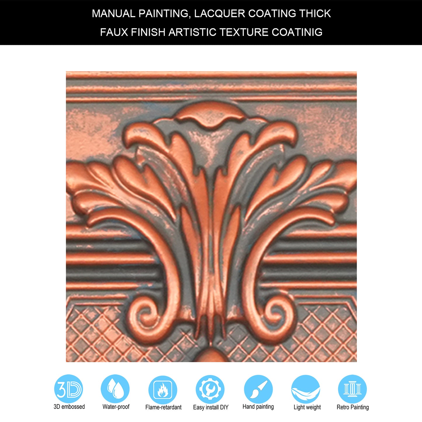 10tiles/lot Tin Ceiling Tiles for Book Cafés, Literary Stores and Creative Cultural Spaces PL38