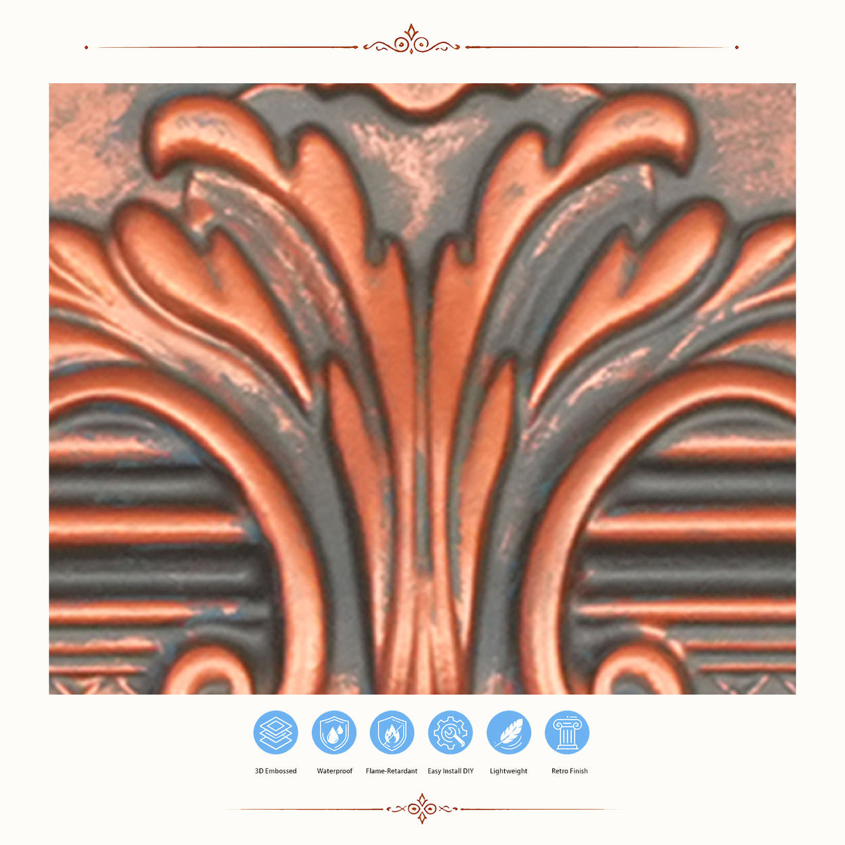 PAINTSDECOR PL38 Rustic copper ceiling tiles