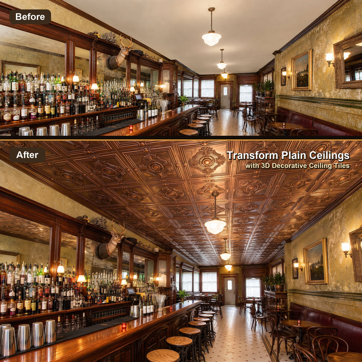 PAINTSDECOR PL38 Rustic copper ceiling tiles