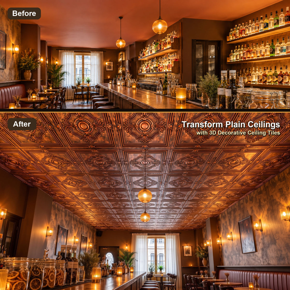 PAINTSDECOR PL38 Rustic copper ceiling tiles