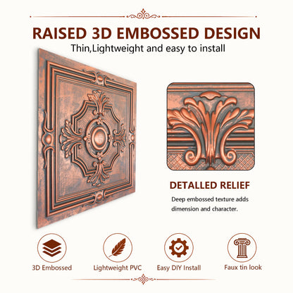 PAINTSDECOR PL38 Rustic copper ceiling tiles