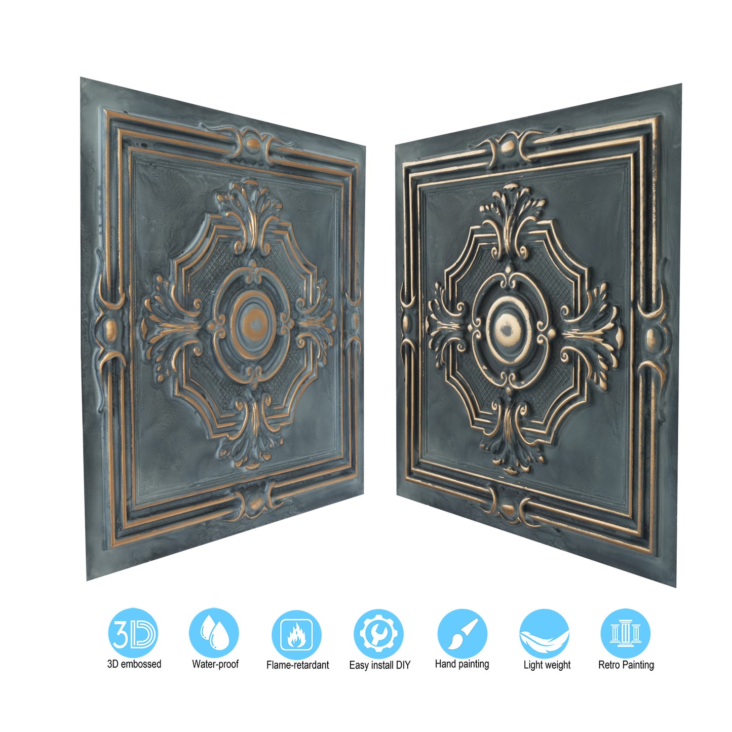 10tiles/lot Embossing Ceiling Tiles for Boutique Restaurants, Premium Lounges and Luxury Hotels PL38