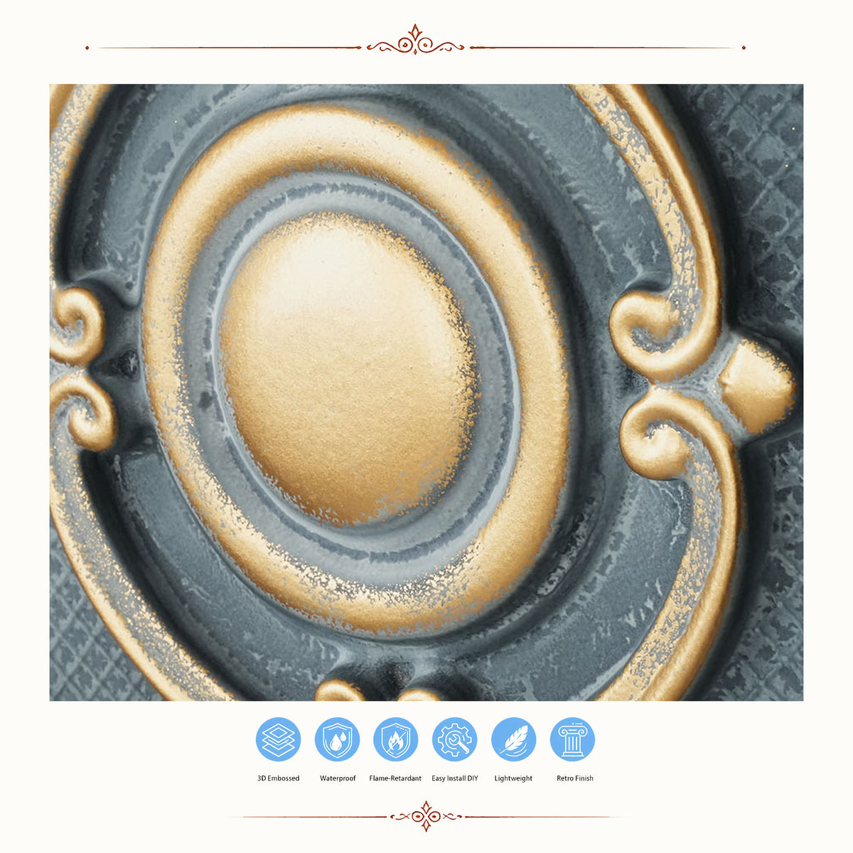 PAINTSDECOR PL38 Smoked gold ceiling tiles