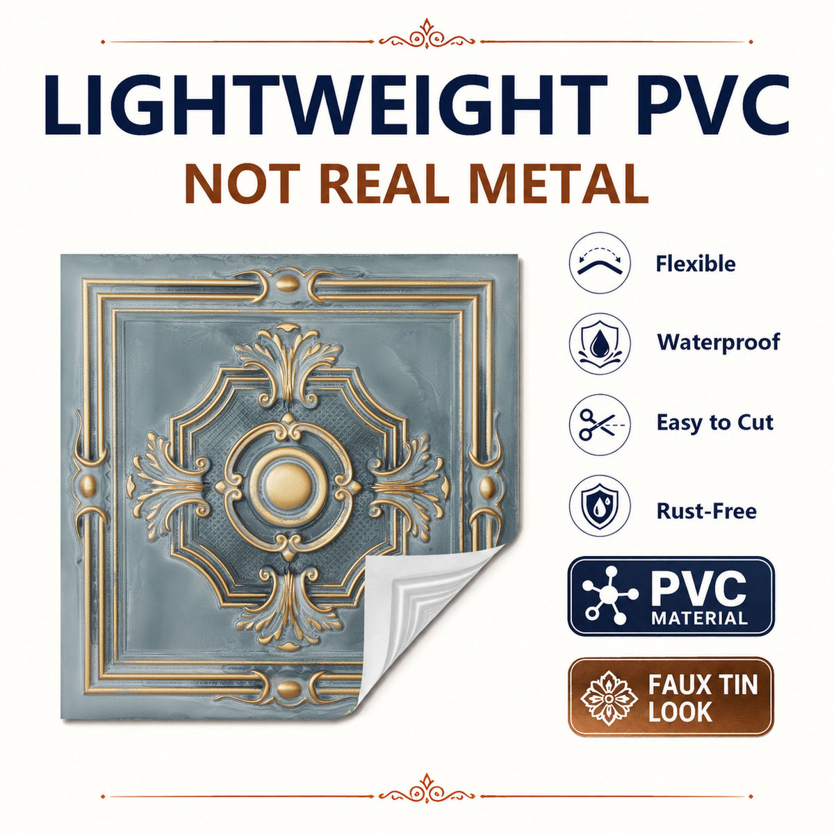 PAINTSDECOR PL38 Smoked gold ceiling tiles