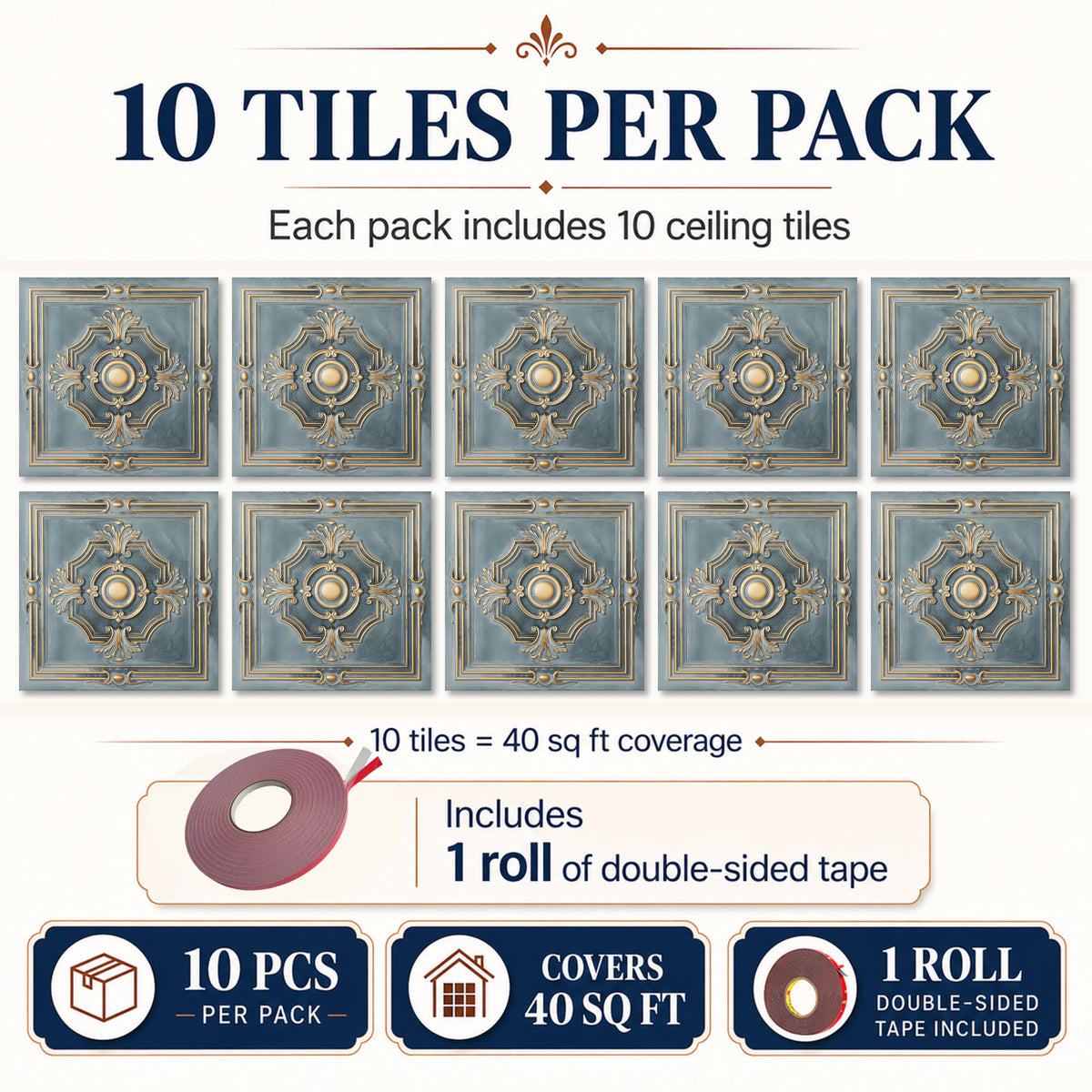 PAINTSDECOR PL38 Smoked gold ceiling tiles