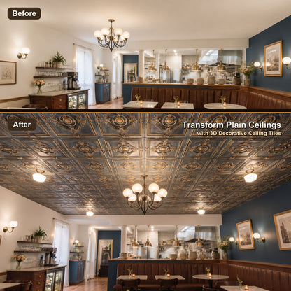 PAINTSDECOR PL38 Smoked gold ceiling tiles
