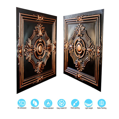 10tiles/lot Faux Tin Ceiling Panels for High-End Restaurants, Coffee Bars and Luxury Apartments PL38