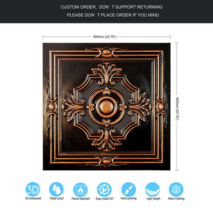 10tiles/lot Faux Tin Ceiling Panels for High-End Restaurants, Coffee Bars and Luxury Apartments PL38