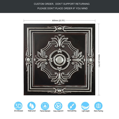 10tiles/lot Faux Tin Ceiling Panels for High-End Restaurants, Coffee Bars and Luxury Apartments PL38