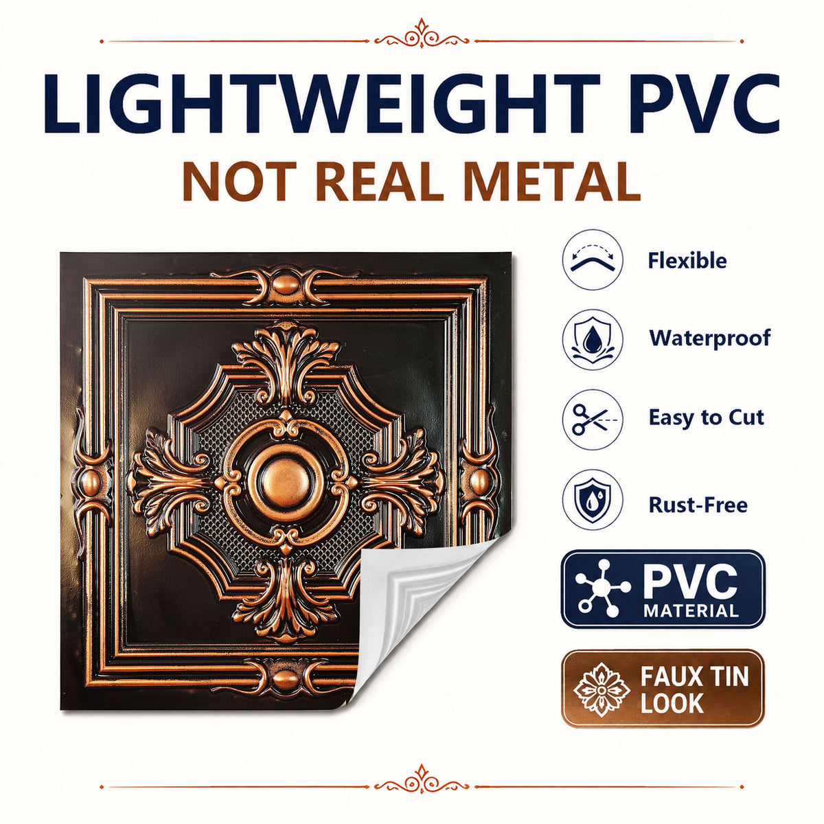 PAINTSDECOR PL38 Traditional copper ceiling tiles