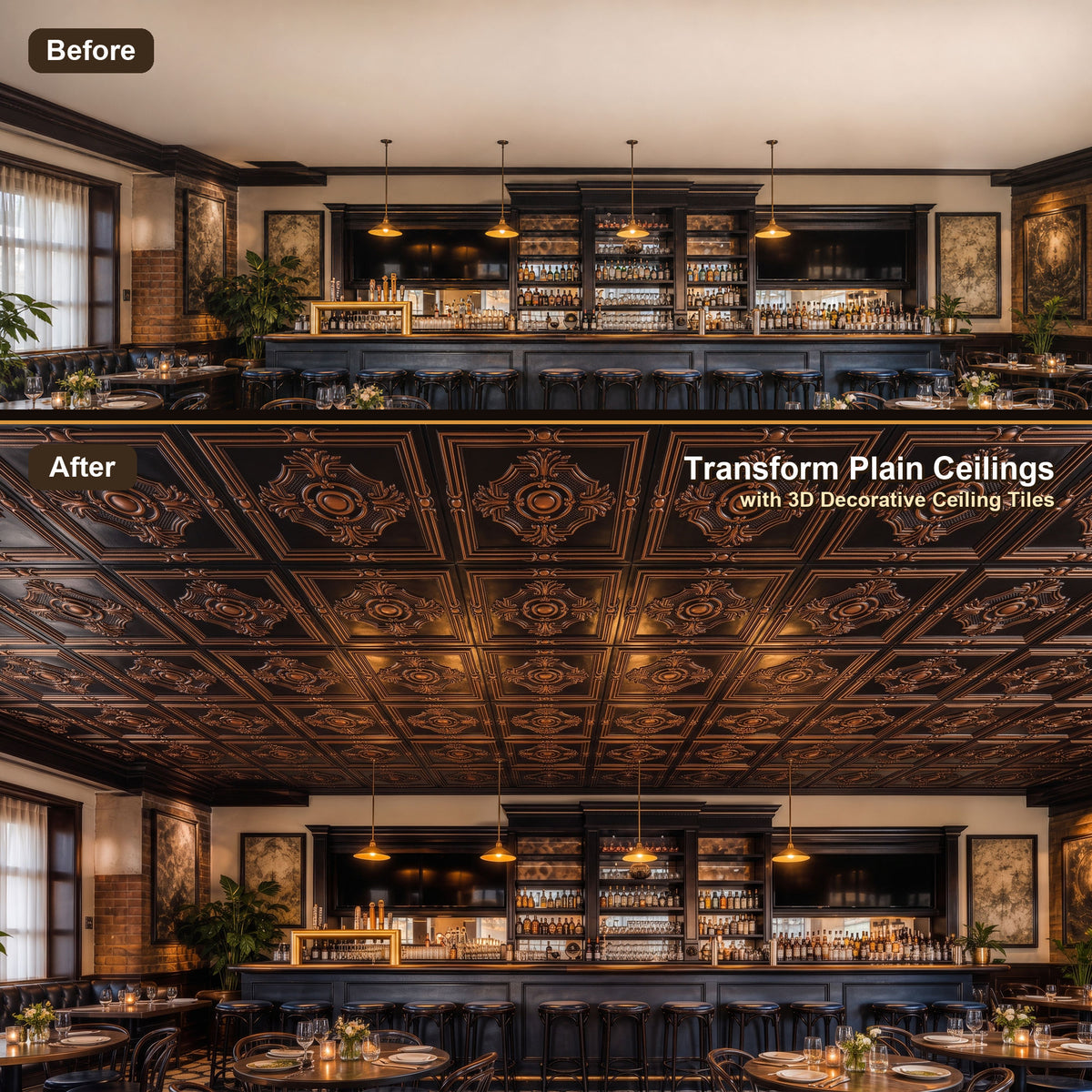 PAINTSDECOR PL38 Traditional copper ceiling tiles