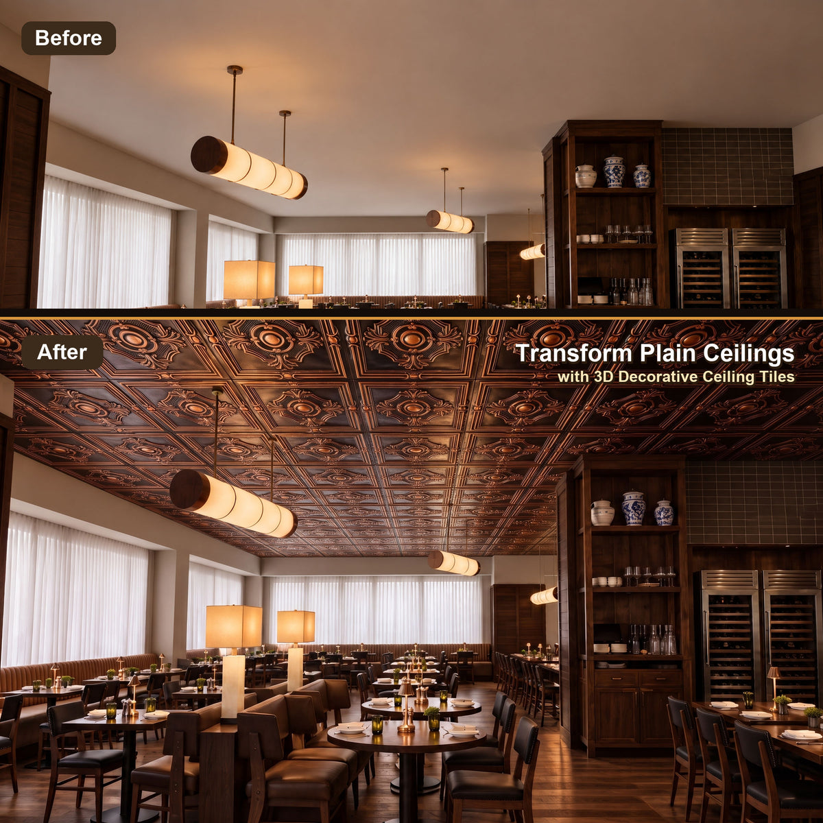 PAINTSDECOR PL38 Traditional copper ceiling tiles