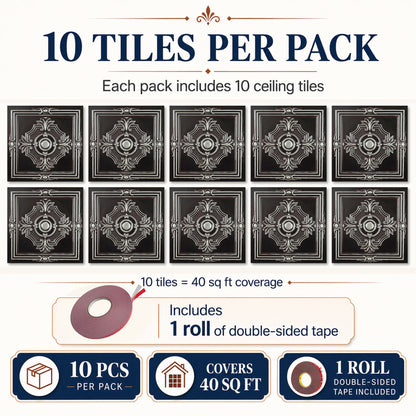 PAINTSDECOR PL38 Traditional silver ceiling tiles