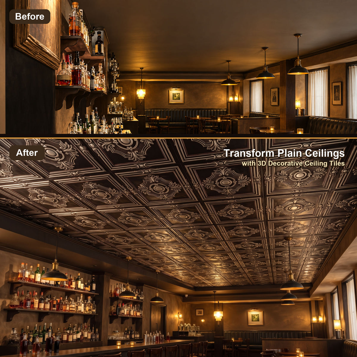 PAINTSDECOR PL38 Traditional silver ceiling tiles